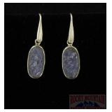 Mine Cut Tanzanite & Sterling Earrings.