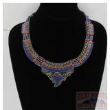 German Silver & Blue Lapis Inlaid Choker.