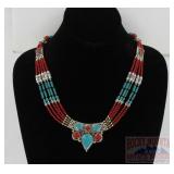 Fancy German Silver Inlaid Choker.