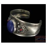 German Silver & Lapis Cuff Bracelet.