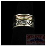 Tiffany Style Sterling/Brass/Copper Spinner Ring.