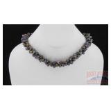 18" Freshwater Black Pearl Twisted Strand Necklace