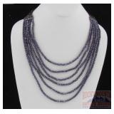 Multi-Strand Deep Purple Beaded Necklace.