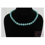 18' Beaded Turquoise Necklace.