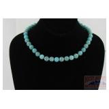 18" Beaded Turquoise Necklace.