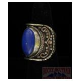 German Silver & Blue Lapis Ring.