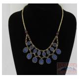 Blue Lapis Beaded Western Style Necklace.