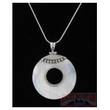 Sterling & Mother of Pearl Circle Pendant.