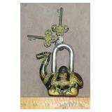 Large Cast Brass Camel Garden Gate Padlock.