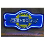 Neat 'Chevrolet Service' LED Neon Style Sign.