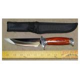 10' Straight Blade Knife W/ Wood Handles.