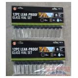 2 New 12 PC Leak-Proof Glass Vial Sets.