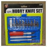 New 16 Hobby Knife Set  in Case.