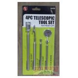 New 4 PC Telescopic Tool Set W/ Pocket Clips.