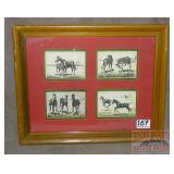 Custom Framed Vintage 'Horses'  Print.