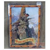 Winchester "Hunting Big Horn Sheep" Tin Sign.