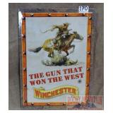 Winchester "Gun That Won the West" Tin Sign. 17X12