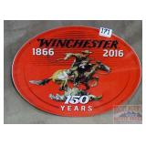 Winchester 150 Years Oval Tin Sign. 12X17