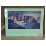 Custom Framed Mountain Scene Art Poster.