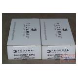 2 Boxes, 50 Federal 9mm Luger JHP Cartridges.