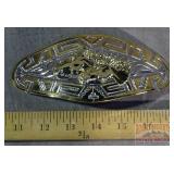 Fancy Western Style Belt Buckle W/ Horseheads.