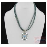 Sterling, Larimar & Blue Topaz Pendant & Necklace.