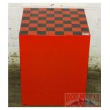 Painted Checkerboard Side Table. 20"X16"X16"