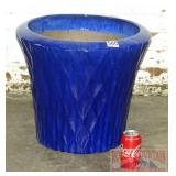 Cobalt Glazed Terracotta Planter.  17' high.