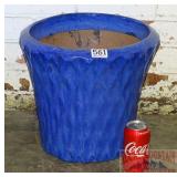 Cobalt Glazed Terracotta Planter.  15' high.