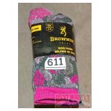 New Pair of Browning Pink Camo Socks, M.