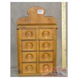 Neat Primitive Style 8 Drawer Spice Cabinet.