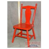 Vintage Red Painted Child's Chair.