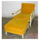 Vintage Ficks Reed Co Rattan Arm Chair & Ottoman.