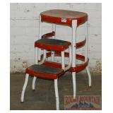 Vintage Red & White Cosco Step Stool.