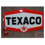 New Texaco Embossed Tin Sign 23'.