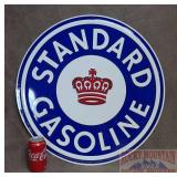 New Large 23" Standard Gas Embossed Tin Sign.