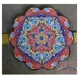 Hand Painted Porcelain 7" Trivet.