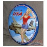 New Pin-Up Convex Tin Sign.