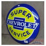 New Super Chevy Convex TIn Sign.