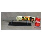 Massive 17.5" "Fire Fighters" Knife W/ Stand.