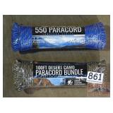 2 New 100' Bundles of 550 Paracord.