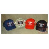 4 Assorted Color Mesh Back Trump 2020 Caps.