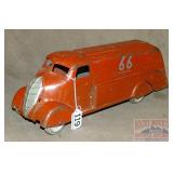 Vintage Red Pressed Steel Delivery Truck.