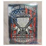 Constitution Tin Sign.  17X12.