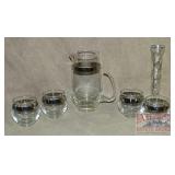 Vintage Liquor Set & Vase.