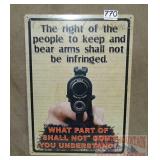 'The Right of the People' Tin Sign.  17'X12'.