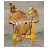 Hereford Brand 15.5' Fully Tooled Leather Saddle.