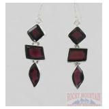 Beautiful Sterling Multiple Gem Set Earrings.