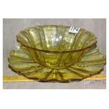 Depression Era Yellow Platter & Serving Bowl.