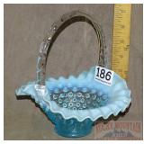 Blue Fenton Hobnail Basket.